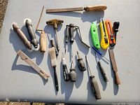 All tools laid out on table for overview