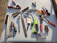 All items spread on table