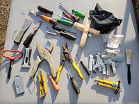 Overview of all tools laid out on table