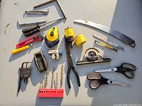 Full layout of all hand tools on table