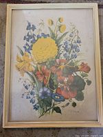 Full view of framed botanical print showing artwork and frame