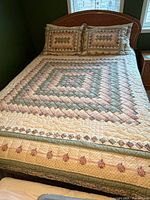 Queen bed frame with curved headboard shown assembled