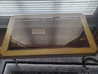 Top view showing glass panel and wood crackle border