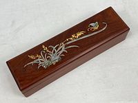 Full view of rectangular inlaid rosewood box