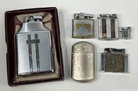 Overall view of all six items: Mastercase in box, five additional pieces