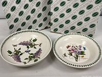 Both Portmeirion Botanic Garden bowls with boxes visible