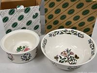 Casserole and salad bowl with Portmeirion boxes
