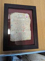 Full view of framed Apostle's Creed piece