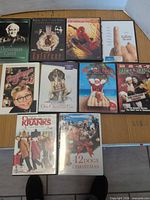 All 10 DVD movie cases laid out