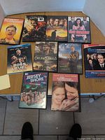 Group shot of all ten DVD cases