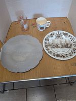 Group shot of tray, plate, tumbler and mug