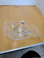 Top view of clear glass Cornflower relish dish