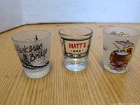 All three shot glasses front view