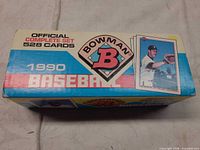 Closed 1990 Bowman Official Complete Set 528 Cards box front and side graphics visible