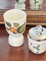 Egg cup and egg coddler side by side