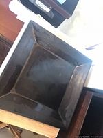 Top view of black square ceramic tray