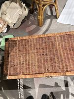 top view of closed wicker trunk