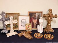 Group shot of all religious items arranged on table