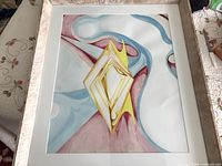 Front view of framed abstract watercolor