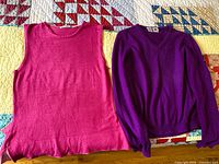 Both garments laid flat showing full fronts