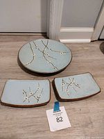 Top view of all three plates showing design and sizes