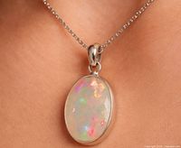 Pendant on neckline showing overall appearance and scale