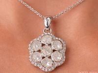 Pendant on model showing overall design