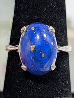 Front view of lapis lazuli cabochon ring