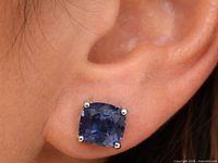 earring worn in ear showing size and setting