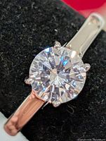 close-up of CZ stone in prong setting