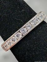 Top view showing channel-set CZ stones across band
