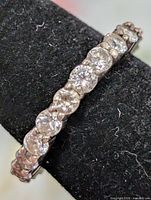 Close-up of CZ stones across band front