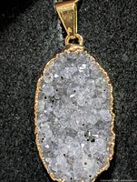 front view of oval druzy pendant