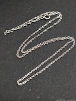 Full view coiled silver rope chain