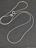 Full view of 18" silver-tone snake chain