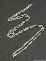 Full length view of the silver chain laid out