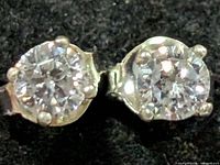 front view of both cubic zirconia stud earrings