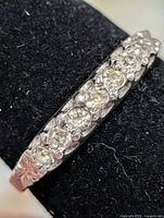 Top view of ring showing row of clear stones