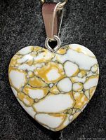 Front view of heart-shaped Wild Horse Magnesite Jasper pendant