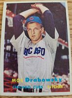 Front view of Topps 1957 Moe Drabowsky card