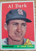 Front of 1958 Topps Al Dark card showing portrait and team details