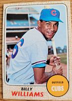 Front of 1968 Topps Billy Williams card showing player image and card details