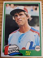 Front of 1981 Topps Bill Lee card showing player portrait and team information