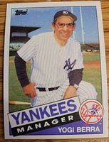 Front view of 1985 Topps Yogi Berra card