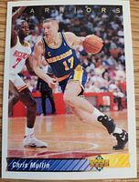 Front of Upper Deck card showing Chris Mullin in action