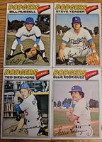 Fronts of all four 1977 Topps Dodgers cards
