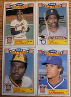 Fronts of four 1985 Topps 1984 All-Star cards