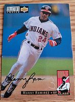 Front view of 1994 Upper Deck Manny Ramirez Rookie Class card