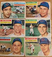 Fronts of all six 1956 Topps Cincinnati Redlegs cards