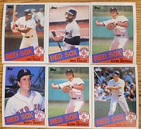 Fronts of six 1985 Topps Boston Red Sox cards